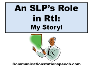 SLPs role in RtI